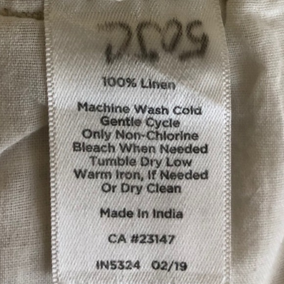 Talbots 100% Linen Drawstring Pants Women's 16P Beige Cropped Relaxed Fit Casual - Picture 5 of 16